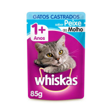 Ração Úmida Whiskas Para Gatos Castrados Sachê Sabor Peixe - 85g