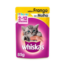 Ração Úmida Whiskas Sachê para Gatos Filhotes Sabor Frango ao Molho - 85g