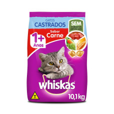 Ração Whiskas para Gatos Adultos Castrados Sabor Carne 10,1kg