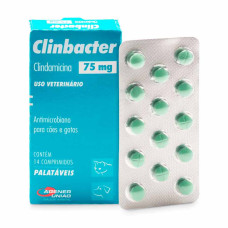 Antimicrobiano Agener União Clinbacter 75mg para Cães e Gatos